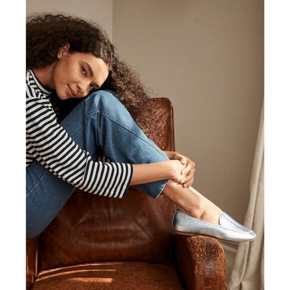 Birdies The Vesper Loafer Shoes - 9 Silver Leather Metallic - Picture 3 of 6